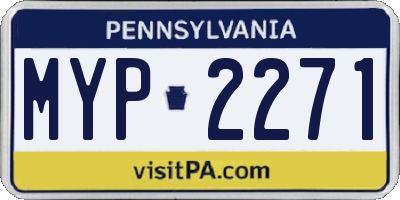 PA license plate MYP2271