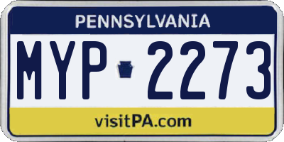 PA license plate MYP2273