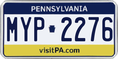 PA license plate MYP2276