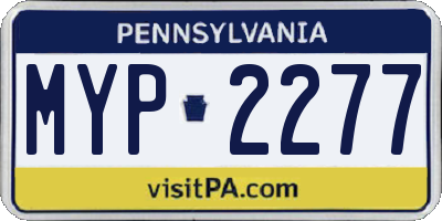 PA license plate MYP2277
