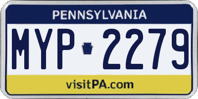 PA license plate MYP2279