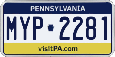 PA license plate MYP2281