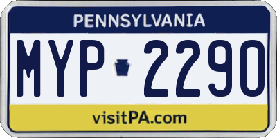 PA license plate MYP2290