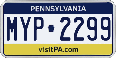 PA license plate MYP2299