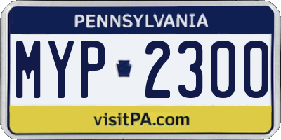PA license plate MYP2300