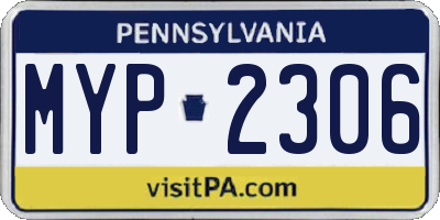 PA license plate MYP2306