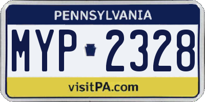 PA license plate MYP2328