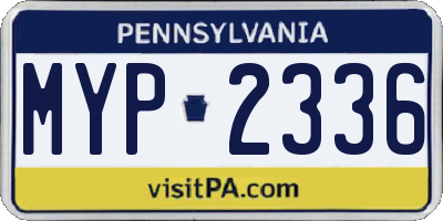 PA license plate MYP2336