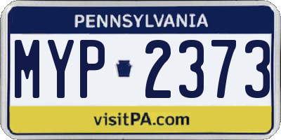 PA license plate MYP2373