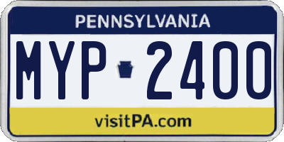 PA license plate MYP2400