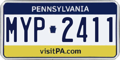 PA license plate MYP2411