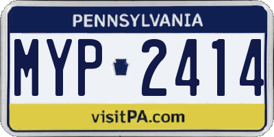PA license plate MYP2414