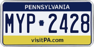 PA license plate MYP2428