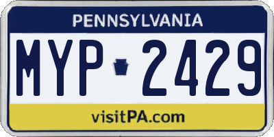 PA license plate MYP2429