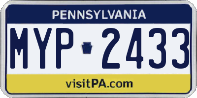 PA license plate MYP2433