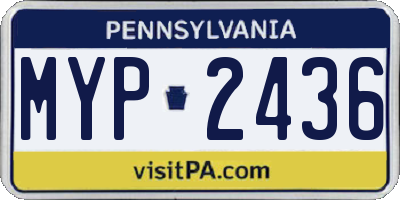 PA license plate MYP2436