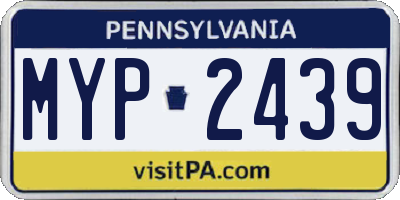 PA license plate MYP2439