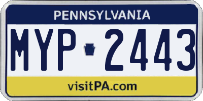 PA license plate MYP2443