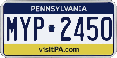 PA license plate MYP2450
