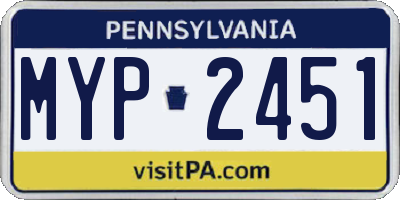 PA license plate MYP2451