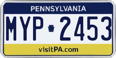 PA license plate MYP2453