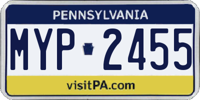 PA license plate MYP2455