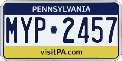 PA license plate MYP2457