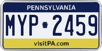 PA license plate MYP2459