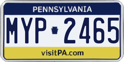 PA license plate MYP2465