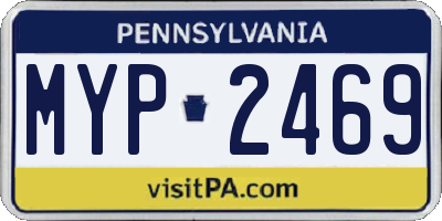 PA license plate MYP2469