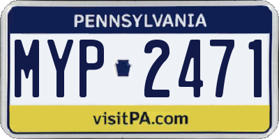 PA license plate MYP2471