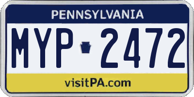 PA license plate MYP2472