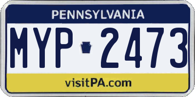 PA license plate MYP2473