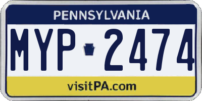 PA license plate MYP2474