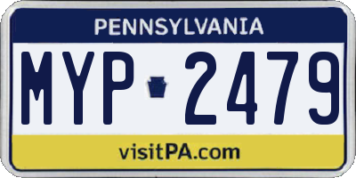 PA license plate MYP2479