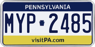 PA license plate MYP2485