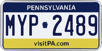 PA license plate MYP2489