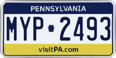 PA license plate MYP2493