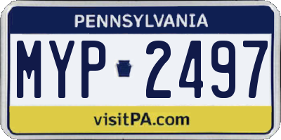 PA license plate MYP2497