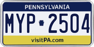 PA license plate MYP2504