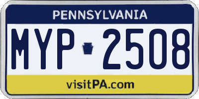 PA license plate MYP2508
