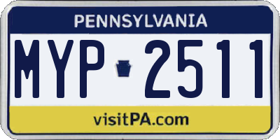 PA license plate MYP2511