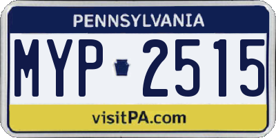 PA license plate MYP2515