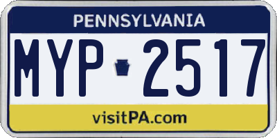PA license plate MYP2517