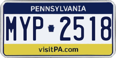 PA license plate MYP2518