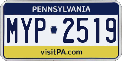 PA license plate MYP2519