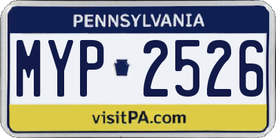 PA license plate MYP2526