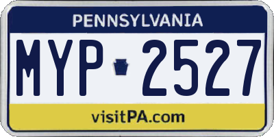 PA license plate MYP2527