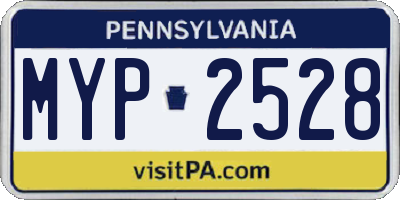 PA license plate MYP2528