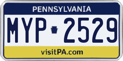 PA license plate MYP2529